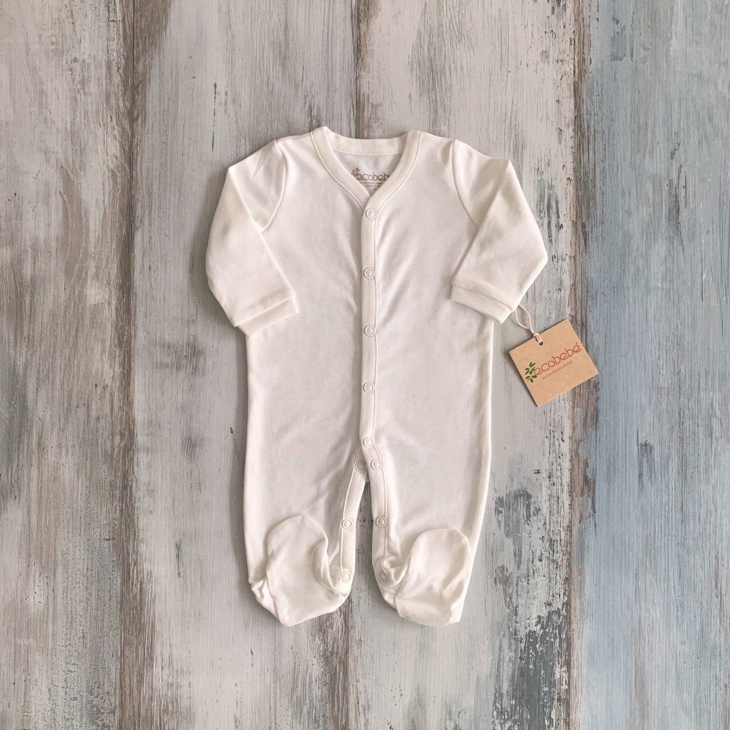 Enterizo Bebe Ecowhite Ecobebe - Ropa para bebes en 100% Algodon Organico