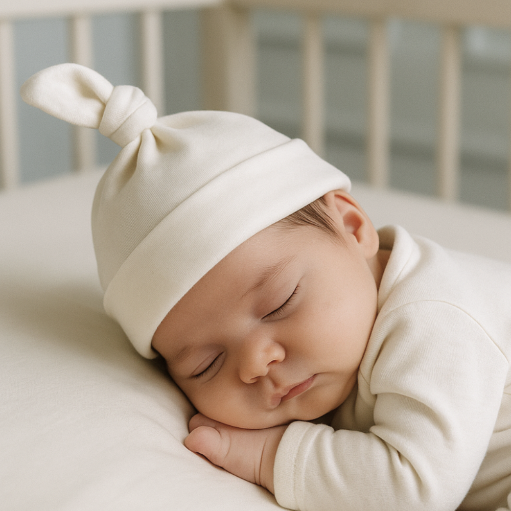 Gorro Bebe Nudo Ecowhite – Algodon Organico | Ecobebe – Ropa para Bebes