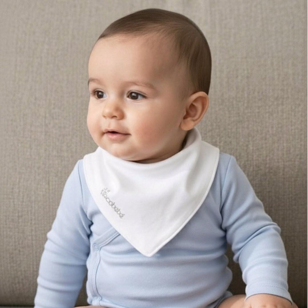 Bandana Babero Bebé - Ecowhite (100% Algodón Orgánico)