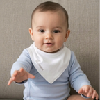 Bandana babero bebé blanco ecowhite en algodón orgánico pima peruano | Ecobebé