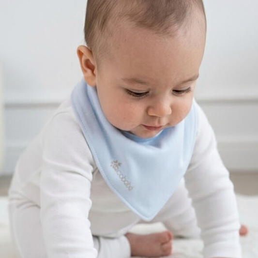 Bandana Babero Bebé - Sky Blue (100% Algodón Orgánico)