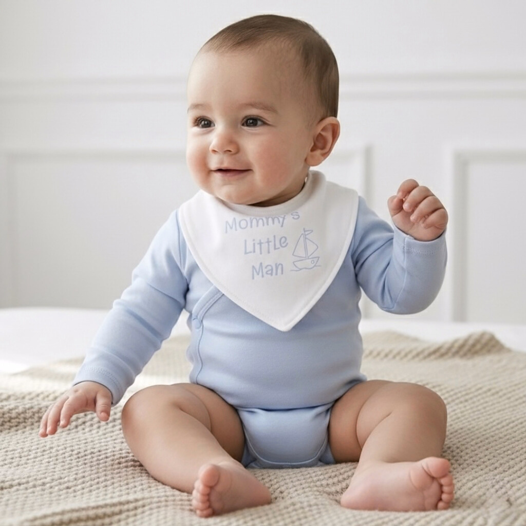 Babero bebé blanco orgánico doble capa — Ecobebé