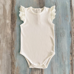 Body bebé broderie blanco en algodón orgánico pima peruano | Ecobebé