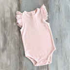 Body bebé broderie rosado en algodón orgánico pima peruano | Ecobebé