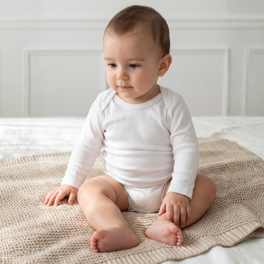 Body Bebé Manga Larga - Ecowhite (100% Algodón Orgánico)