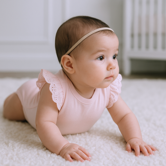 Body Bebe Broderie Rosado – Algodon Organico | Ecobebe – Ropa para Bebes