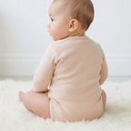 Body bebé kimono caramel espalda en algodón orgánico pima | Ecobebé