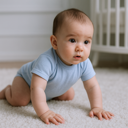 Body Bebe Celeste – Algodon Organico | Ecobebe – Ropa para Bebes