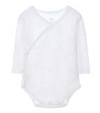 Body kimono bebé blanco en algodón orgánico pima peruano | Ecobebé