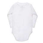 Body manga larga bebé blanco algodón orgánico — espalda kimono | Ecobebé