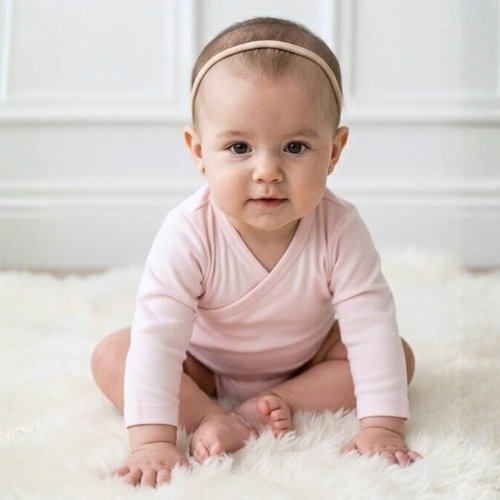 Body bebé kimono rosado detalle cierre kimono cruzado | Ecobebé
