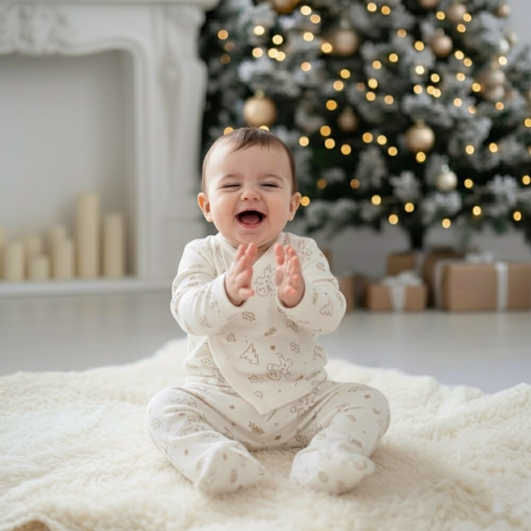 Chaqueta bebé navidad Ginger Cookies en algodón orgánico pima | Ecobebé