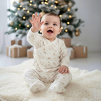 Chaqueta bebé navidad ginger cookies en algodón orgánico pima peruano | Ecobebé