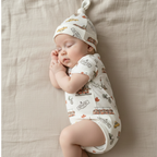 Conjunto recién nacido body y gorro knot ecowhite — Ecobebé Perú