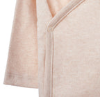 Detalle body kimono bebé caramel algodón orgánico | Ecobebé