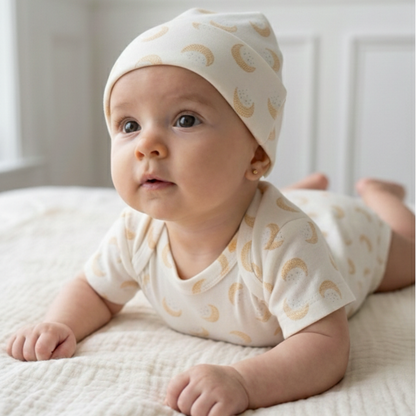 Set Moon Calm – Body + Gorrito Knot (100% Algodón Orgánico)