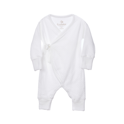 Enterizo Bebé Kimono Pointelle - Ecowhite (100% Algodón Orgánico)