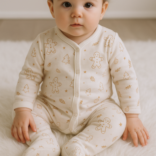 Enterizo Bebe Navidad – Algodon Organico | Ecobebe – Ropa para Bebes