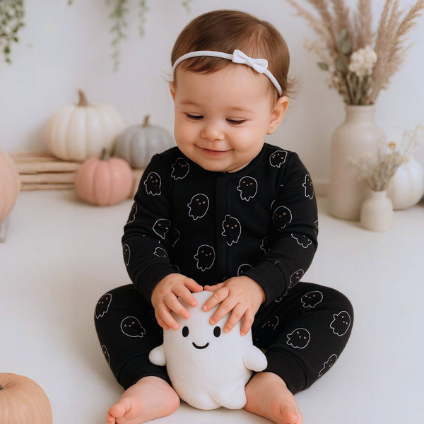 Enterizo Halloween Boo! bebé en algodón orgánico pima peruano | Ecobebé