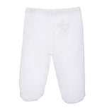 Pantalón con pie bebé blanco — espalda algodón orgánico | Ecobebé