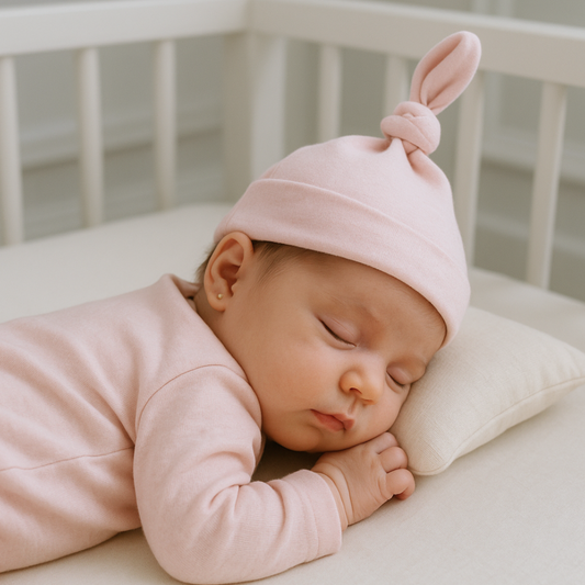 Gorro Bebé Nudo - Soft Pink (100% Algodón Orgánico)