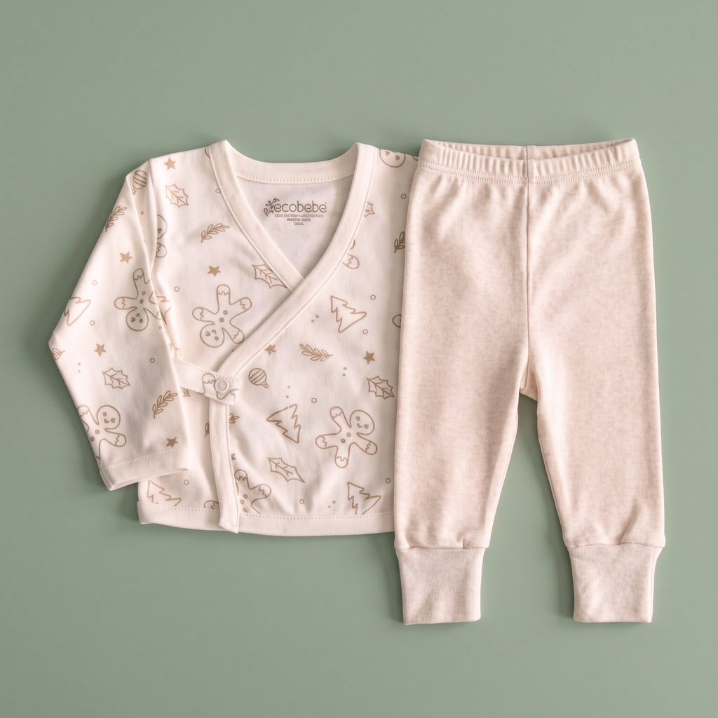 Set Navidad Bebé Ginger Cookies Caramel | Chaqueta + Pantalón