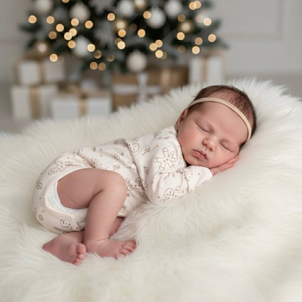 Body Bebé Navidad Ginger Cookies (100% Algodón Orgánico)