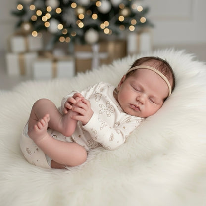 Body Bebé Navidad Ginger Cookies (100% Algodón Orgánico)