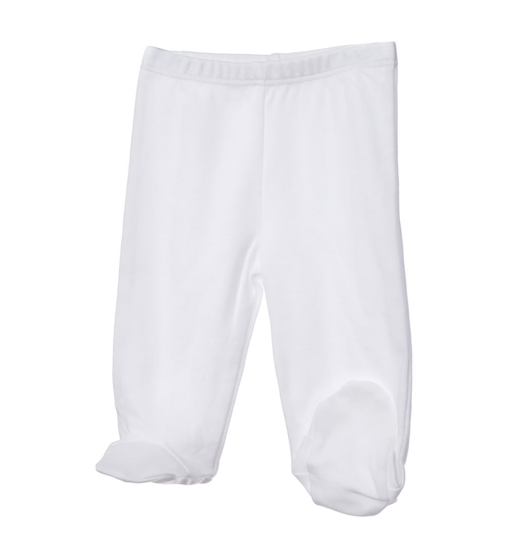 Pantalón tiro bajo bebé blanco en algodón orgánico pima peruano | Ecobebé