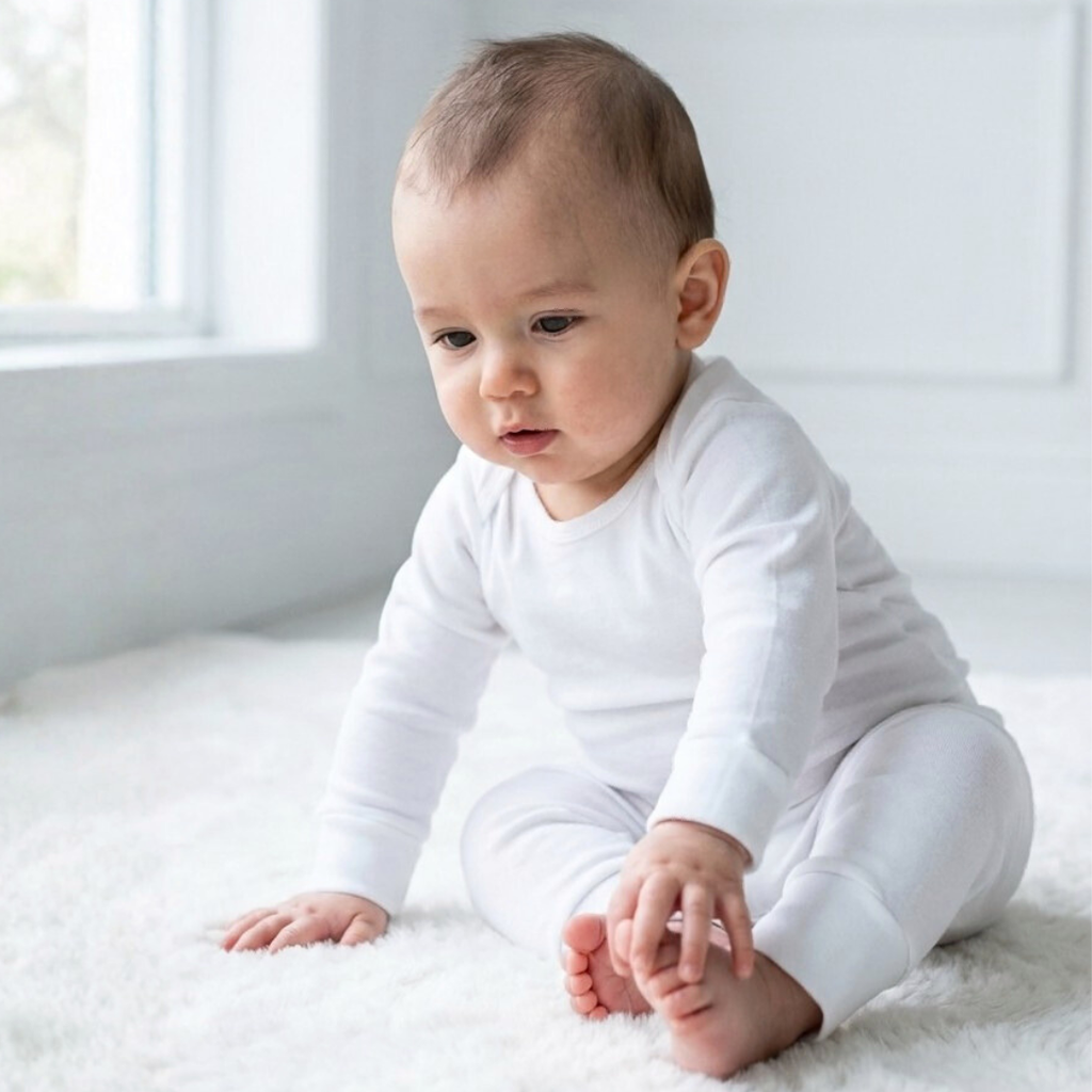 Pantalón Bebé Puño Convertible - Ecowhite (100% Algodón Orgánico)