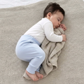 Pantalón Bebé Puño Convertible - Celeste (100% Algodón Orgánico)