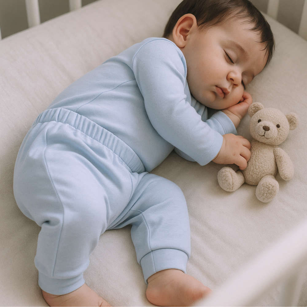 Pantalon Bebe Celeste – Algodon Organico | Ecobebe – Ropa para Bebes