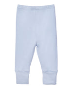 Pantalón puño convertible bebé celeste en algodón orgánico pima peruano | Ecobebé