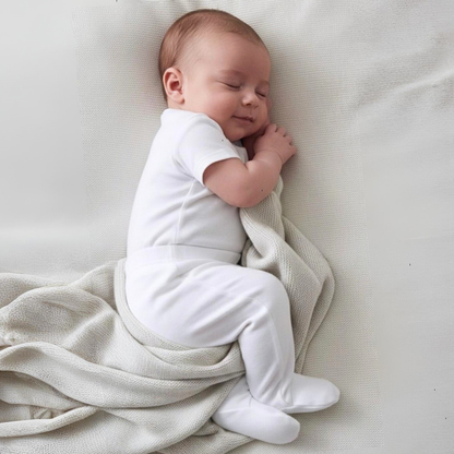 Pantalón Bebé Con Pie - Ecowhite (100% Algodón Orgánico)