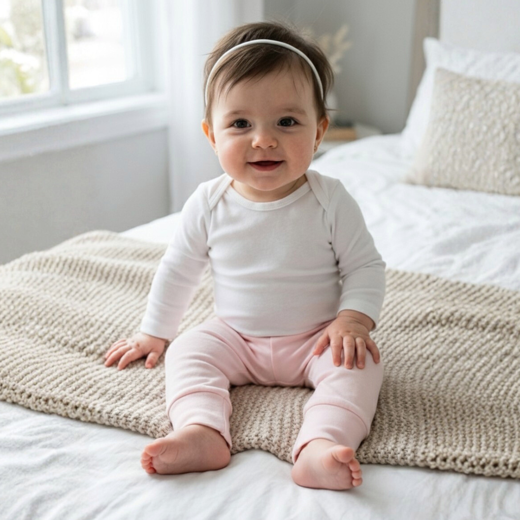 Pantalón Bebé Puño Convertible - Rosado (100% Algodón Orgánico)