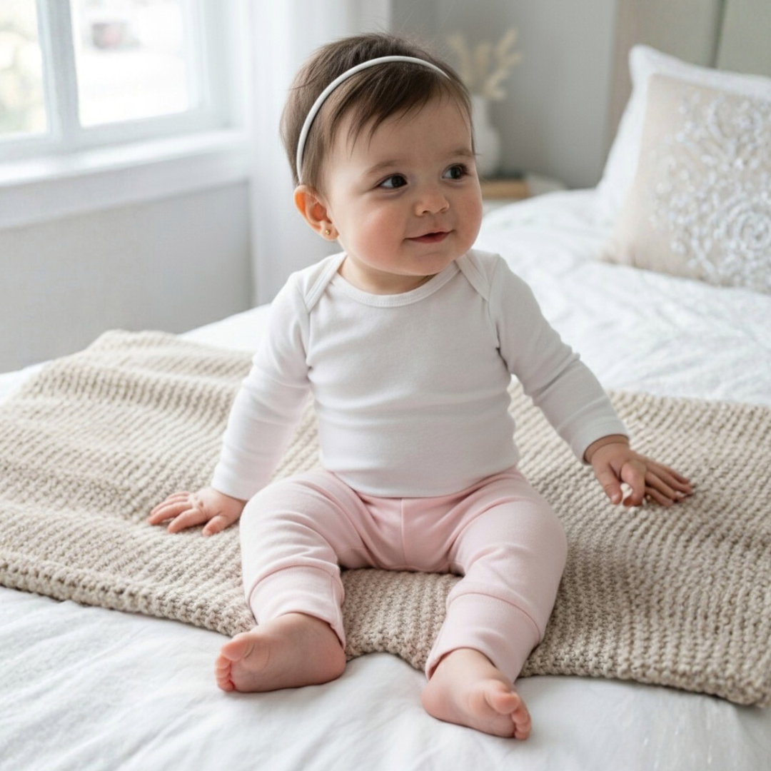 Pantalón Bebé Puño Convertible - Rosado (100% Algodón Orgánico)