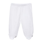 Pantalón con pie bebé blanco en algodón orgánico pima peruano | Ecobebé