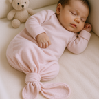 Pijama nudo bebé rosado en algodón orgánico pima peruano | Ecobebé