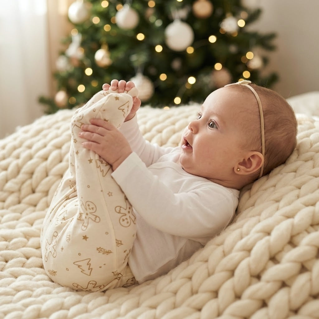 Set Navidad Bebé Ginger Cookies Dúo | Body Kimono + Pantalón