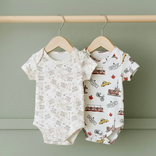 Set Body Bebe Manga Corta - Ecobebe (Algodon Organico) 3