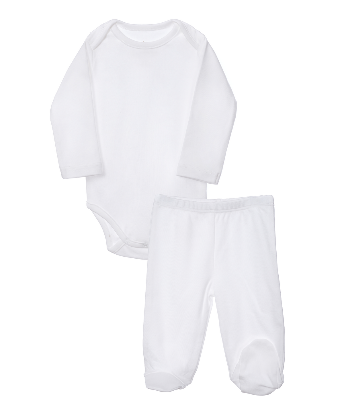Set body y pantalón bebé blanco en algodón orgánico pima peruano | Ecobebé