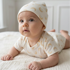 Set bebé Moon Calm body + gorrito nudo algodón orgánico | Ecobebé