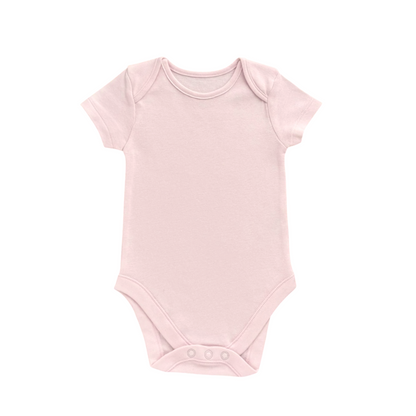 Body Bebé Manga Corta – Soft Pink (100% Algodón Orgánico)
