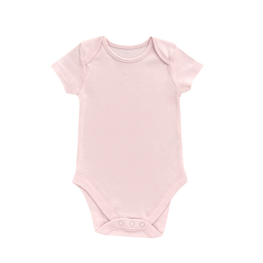 Body Bebé Manga Corta - Soft Pink (100% Algodón Orgánico)
