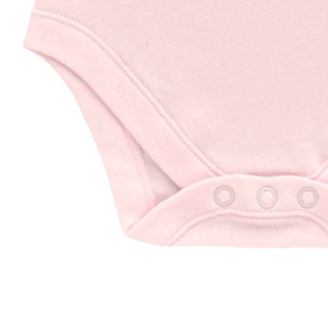 Body Bebé Manga Corta – Soft Pink (100% Algodón Orgánico)