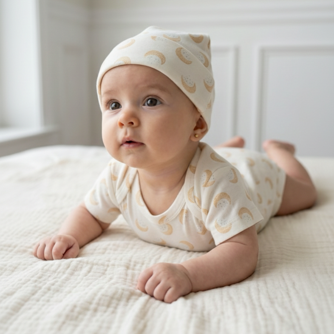 Set Moon Calm – Body + Gorrito Knot (100% Algodón Orgánico)